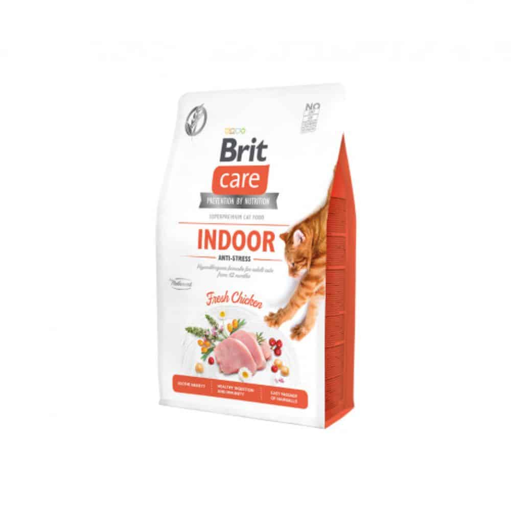 Brit Care Cat Indoor Anti-stress sausas maistas naminėms katėms - Produkto Svoris 400g