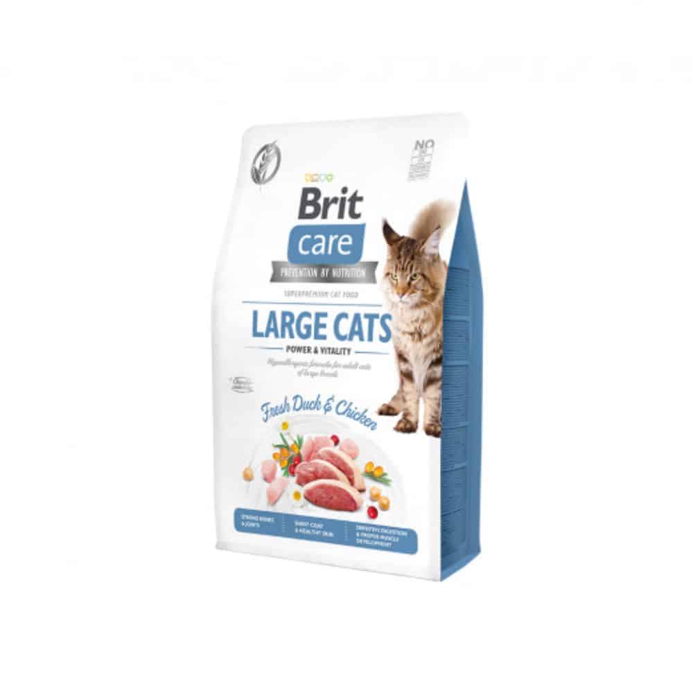 Brit Care Cat Large cats Power & Vitality begrūdis sausas maistas didelių veislių katėms - Produkto Svoris 400g