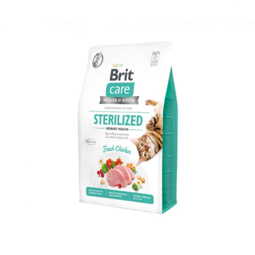 Brit Care Sterilized Urinary Health begrūdis sausas maistas sterilizuotoms katėms - Produkto Svoris 400g