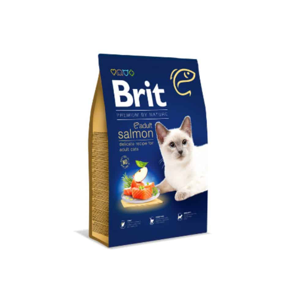 Brit Premium Cat Adult Salmon sausas maistas katėms su lašiša - Produkto Svoris 300g