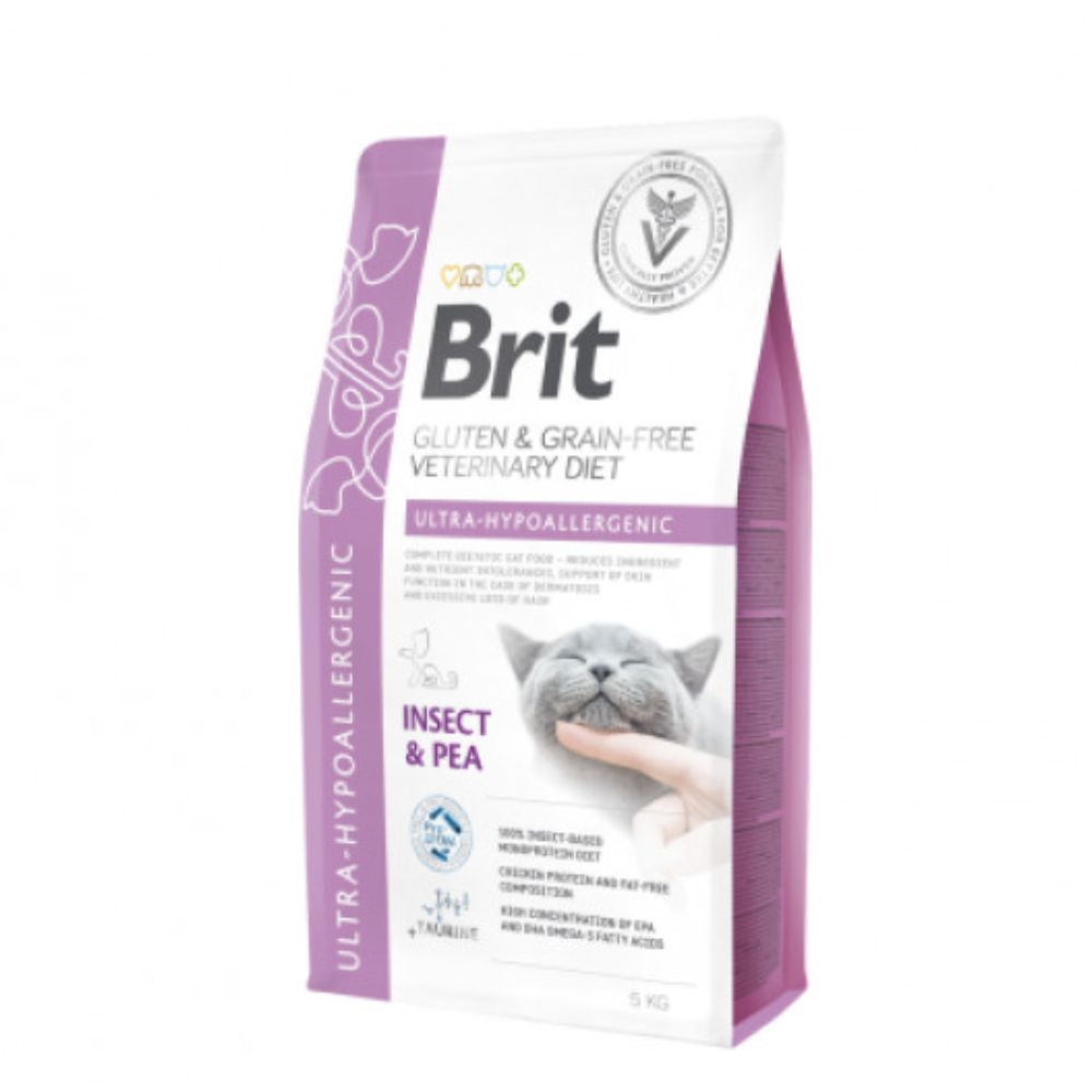 Brit Veterinary Diets Cat Ultra-Hypoallergenic sausas maistas katėms 2kg 5kg - Produkto Svoris 2kg