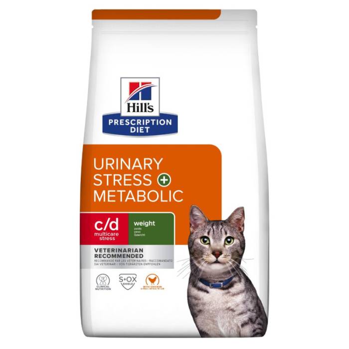 Hill's Prescription Diet Urinary Stress plus Metabolic c/d sausas maistas katėms, padedantis valdyti stresą ir mažinti kūno svorį, 3 kg