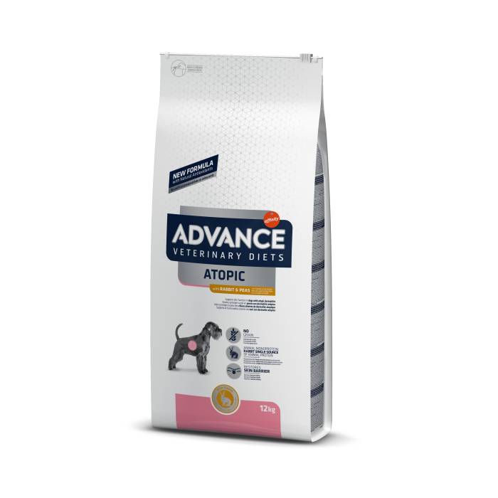 Advance Veterinary Diets Atopic Med-Maxi Rabbit and Peas sausas maistas alergiškiems šunims, sergantiems dermatoze, 12 kg