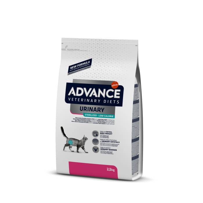 Advance Veterinary Diets Urinary Sterilized Low Calorie sausas maistas katėms, sergančioms šlapimo takų ligomis, 2,5 kg