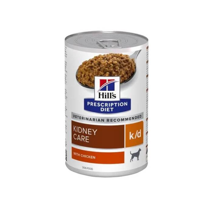 Hill's Prescription Diet Kidney Care k/d Chicken drėgnas maistas šunims, inkstų veiklai palaikyti, 350 g