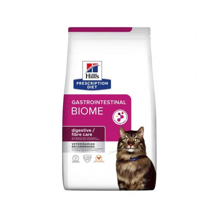 Hill's Prescription Diet Gastrointestinal Biome Digestive and Fibre Care Chicken sausas maistas katėms, sveikam žarnynui užtikrinti, 1,5 kg