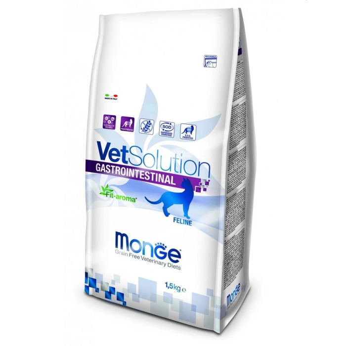 Monge VetSolution Cat Gastrointestinal sausas maistas katėms, skirtas žarnyno absorbcijos sutrikimams mažinti, 1,5 kg