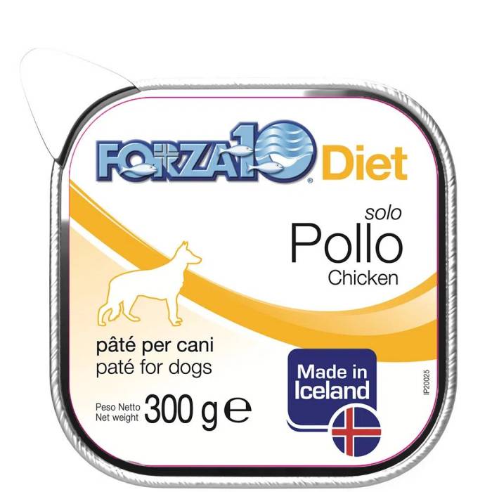 Forza10 Solo Diet Chicken drėgnas maistas šunims, su maisto netoleravimu ir alergijomis, 300 g