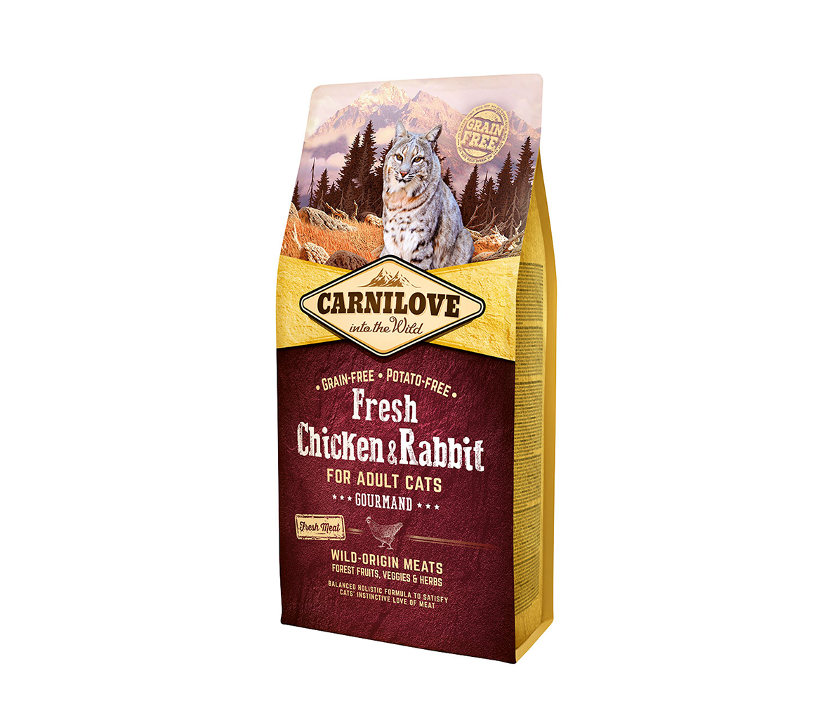 Carnilove Fresh Chicken Rabbit begrūdis sausas maistas katėms (vištiena, triušiena) - Produkto Svoris 6kg