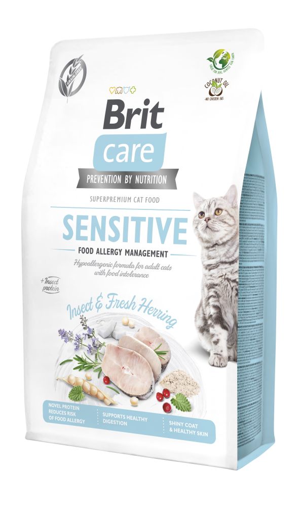 Brit Care Cat Insect & Fresh Herring begrūdis sausas maistas katėms - Produkto Svoris 2kg