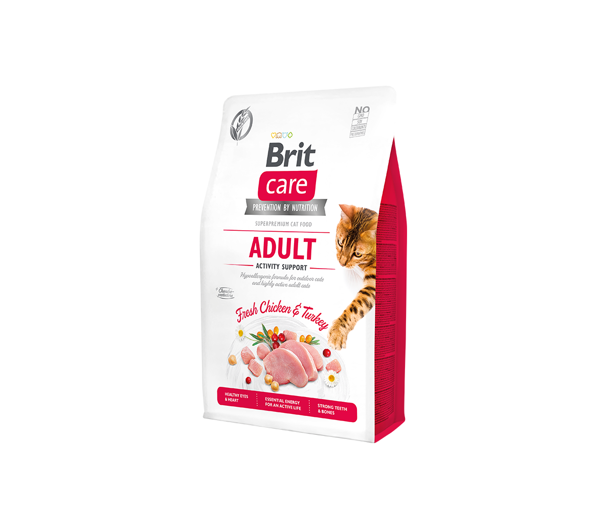 Brit Care Adult Activity Support begrūdis sausas maistas aktyvioms katėms - Produkto Svoris 7kg