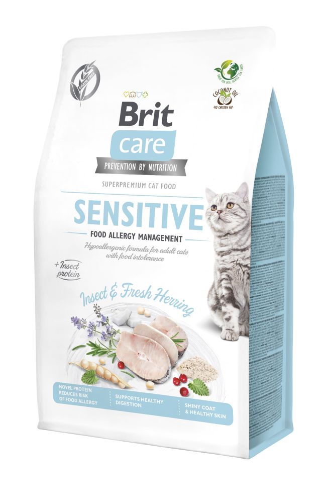 Brit Care Cat Insect & Fresh Herring begrūdis sausas maistas katėms - Produkto Svoris 400g