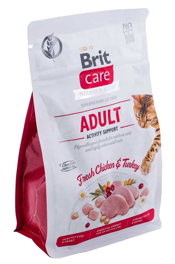Brit Care Adult Activity Support begrūdis sausas maistas aktyvioms katėms - Produkto Svoris 400g