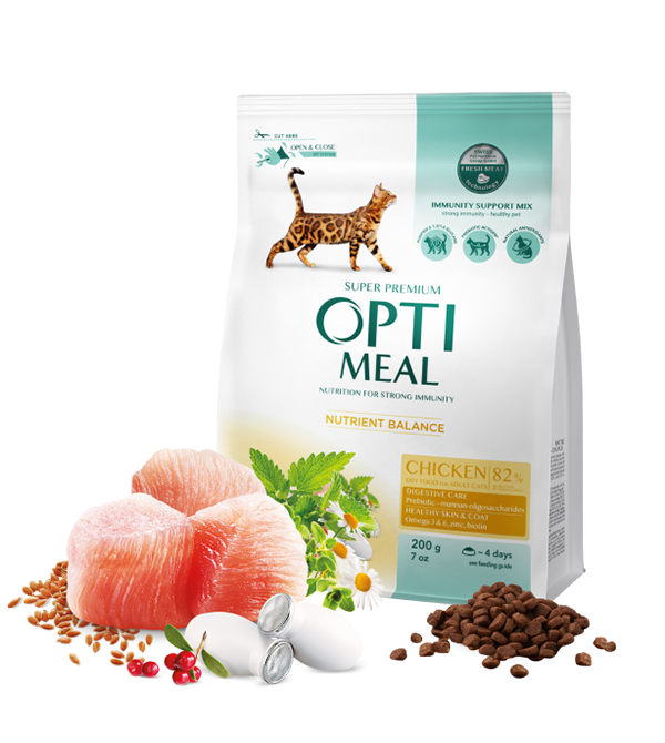 Optimeal™ Visavertis sausas maistas suaugusioms katėms – višta 200g. - 10kg. 700 g