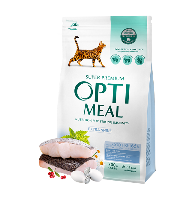 Optimeal™ Visavertis sausas maistas suaugusioms katėms su dideliu kiekiu menkės 700g. - 10kg. 4 kg