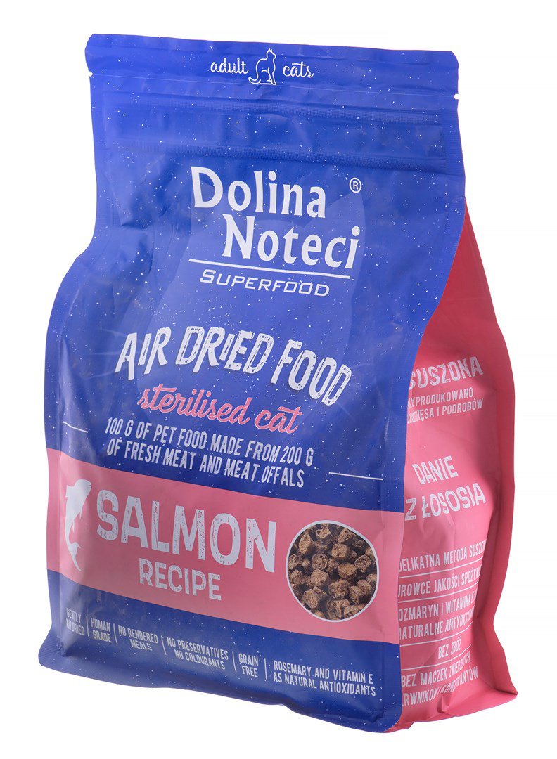 DOLINA NOTECI Superfood Sterilised Cat Lašiša – džiovintas kačių ėdalas - 1 kg