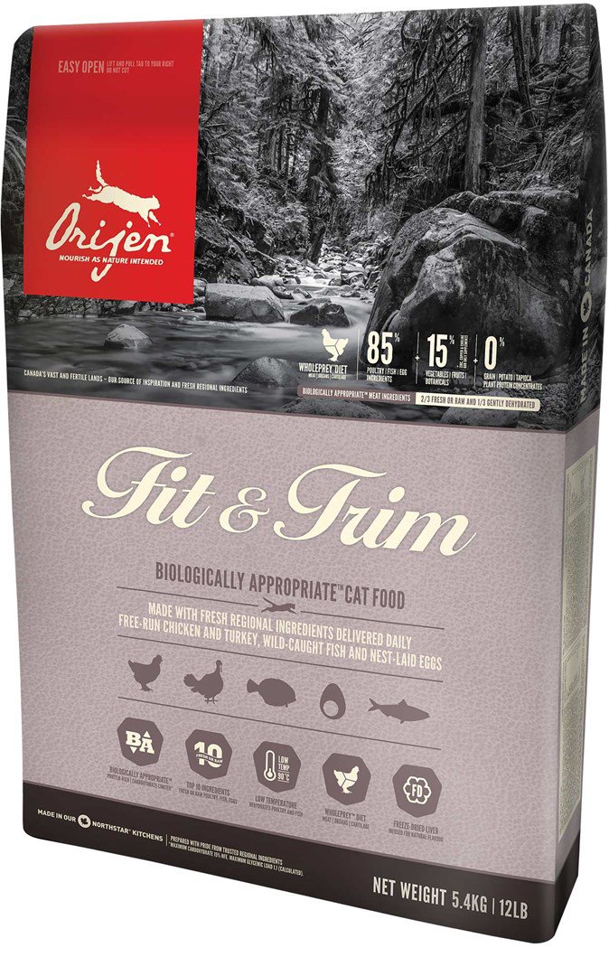 Orijen Fit & Trim sausas kačių maistas 5,4 kg Suaugusių Viščiukas, Kalakutiena