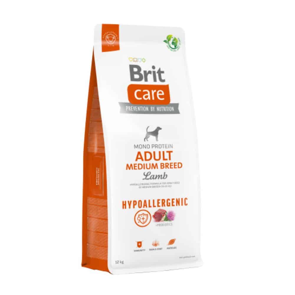 Brit Care Hypoallergenic Adult Medium Breed Lamb sausas maistas vidutinių veislių šunims - Produkto Svoris 3kg