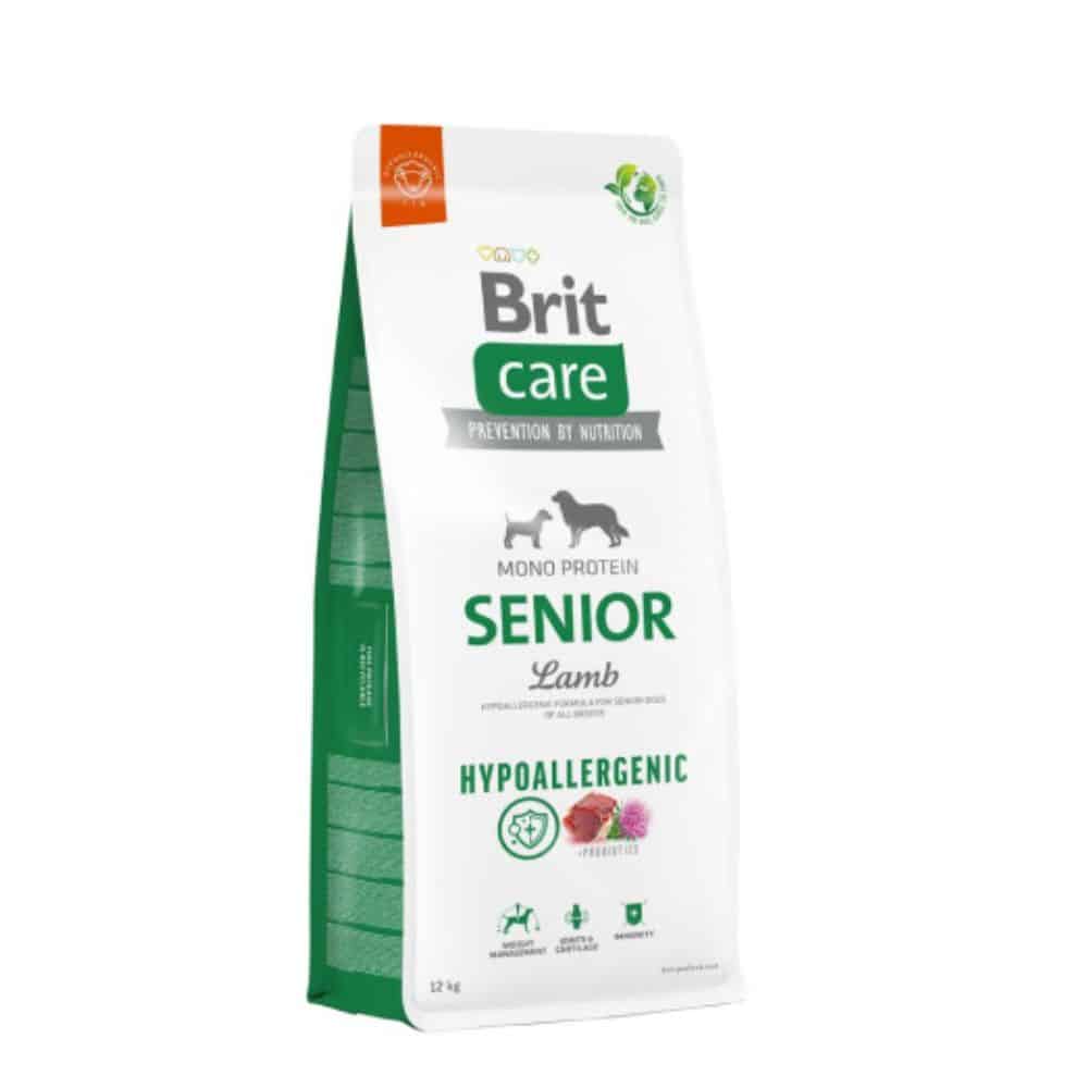 Brit Care Hypoallergenic Senior Lamb&Rice sausas maistas vyresniems šunims su ėriena ir ryžiais - Produkto Svoris 3kg