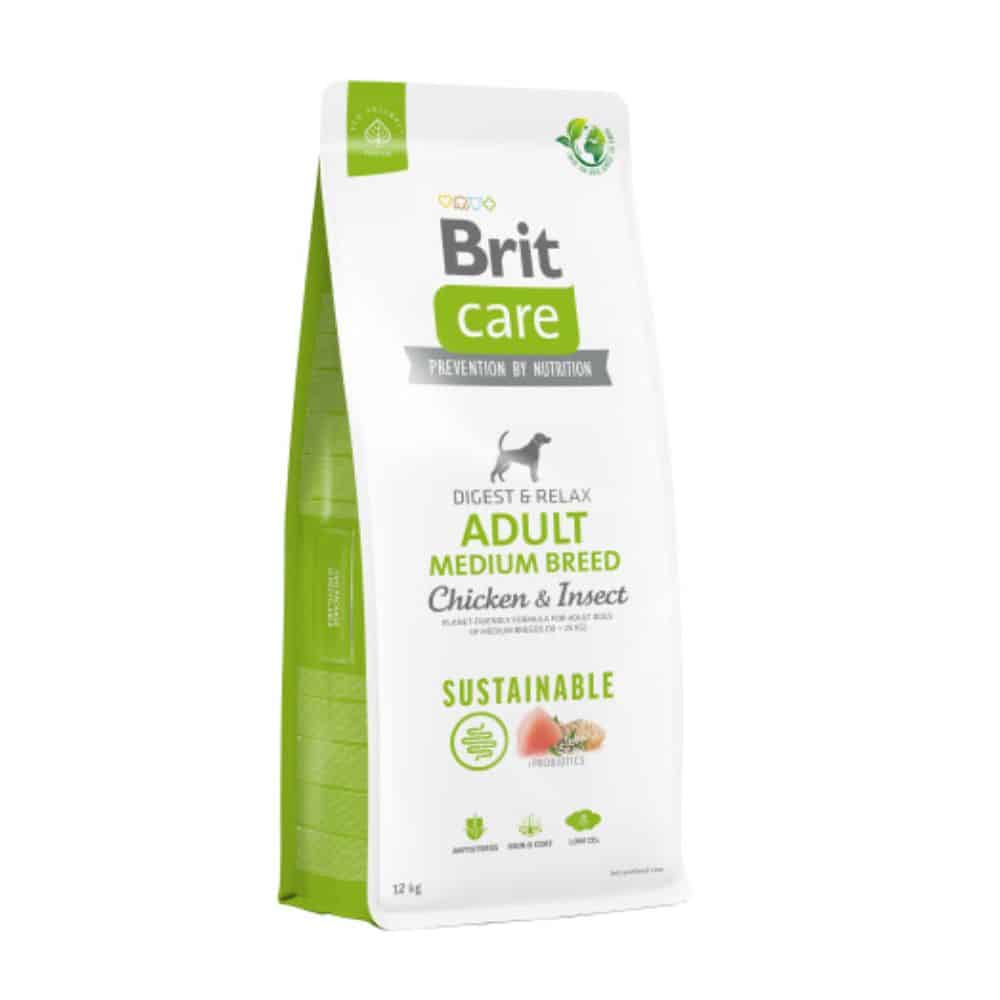 Brit Care Sustainable Adult Medium Breed Chicken&Insect sausas maistas vidutinių veislių šunims - Produkto Svoris 3kg