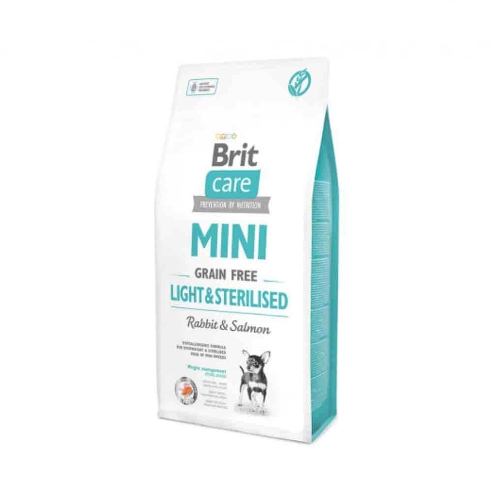 Brit Care Mini Light Sterilised begrūdis sausas maistas mažų veislių šunims su triušiena - Produkto Svoris 2kg