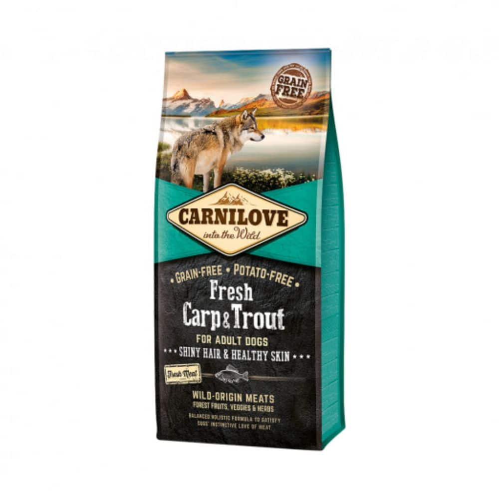 Carnilove Fresh Carp and Trout begrūdis sausas maistas šunims su karpiu ir upėtakiu - Produkto Svoris 1.5kg