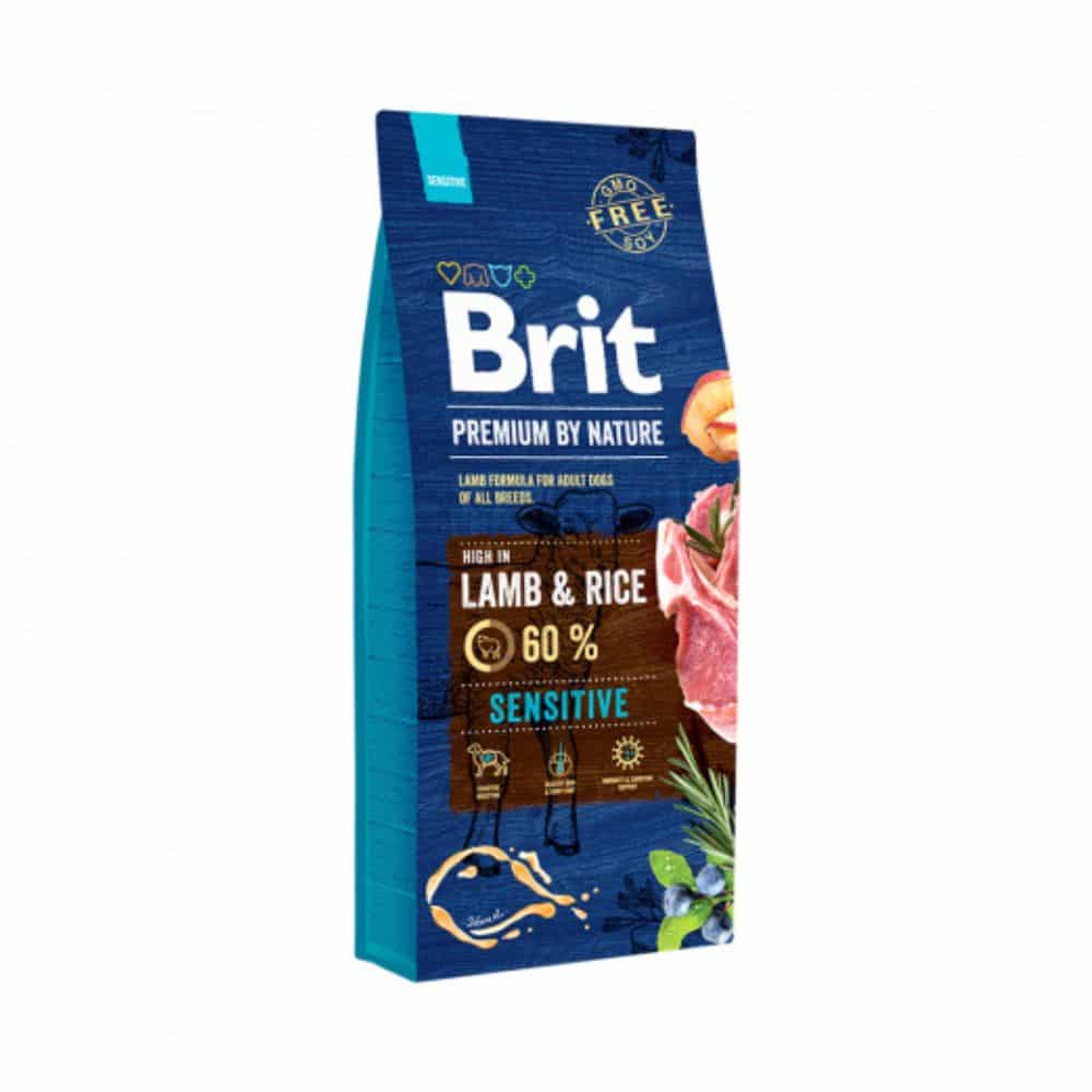 Brit Premium by Nature Lamb & Rice sausas maistas šunims su ėriena ir ryžiais - Produkto Svoris 3kg