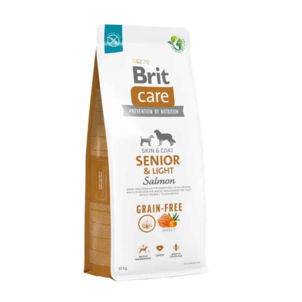 Brit Care Grain-free Senior Light Salmon begrūdis sausas maistas šunims su lašiša - Produkto Svoris 3kg