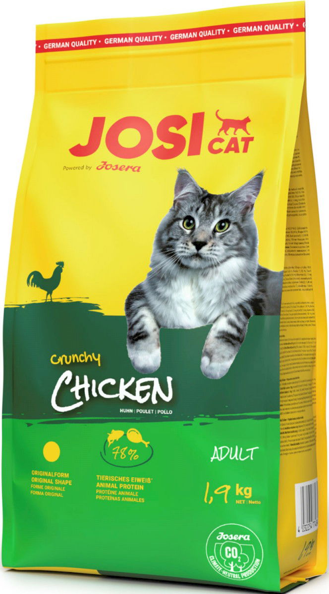 JosiCat Crunchy Chicken sausas maistas katėms su vištiena, 1,9 kg