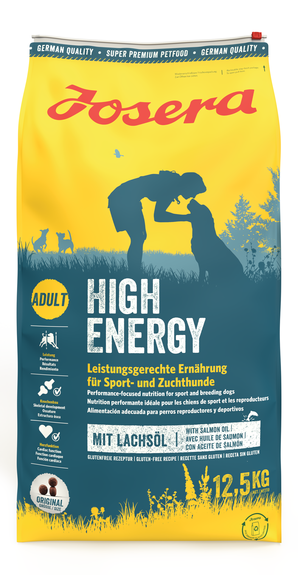 Josera High Energy sausas maistas šunims su lašiša, 12,5 kg