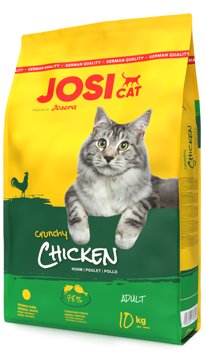 JosiCat Crunchy Chicken sausas maistas katėms su vištiena, 10 kg