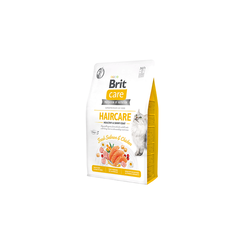 Brit Care Cat Haircare sausas kačių maistas, 2 kg