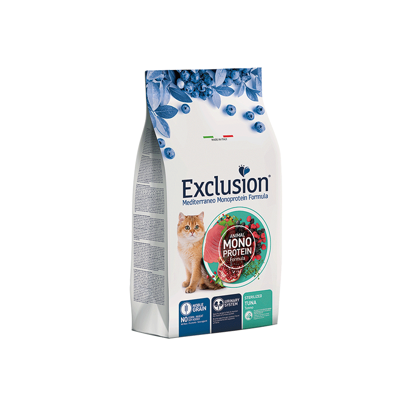 Exclusion Mediterraneo maistas sterilizuotoms katėms su tunu, 300 g