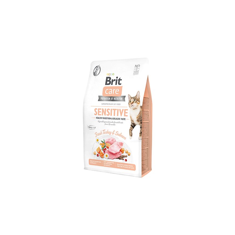 Brit Care Sensitive Healthy Digestion sausas kačių maistas, 2 kg