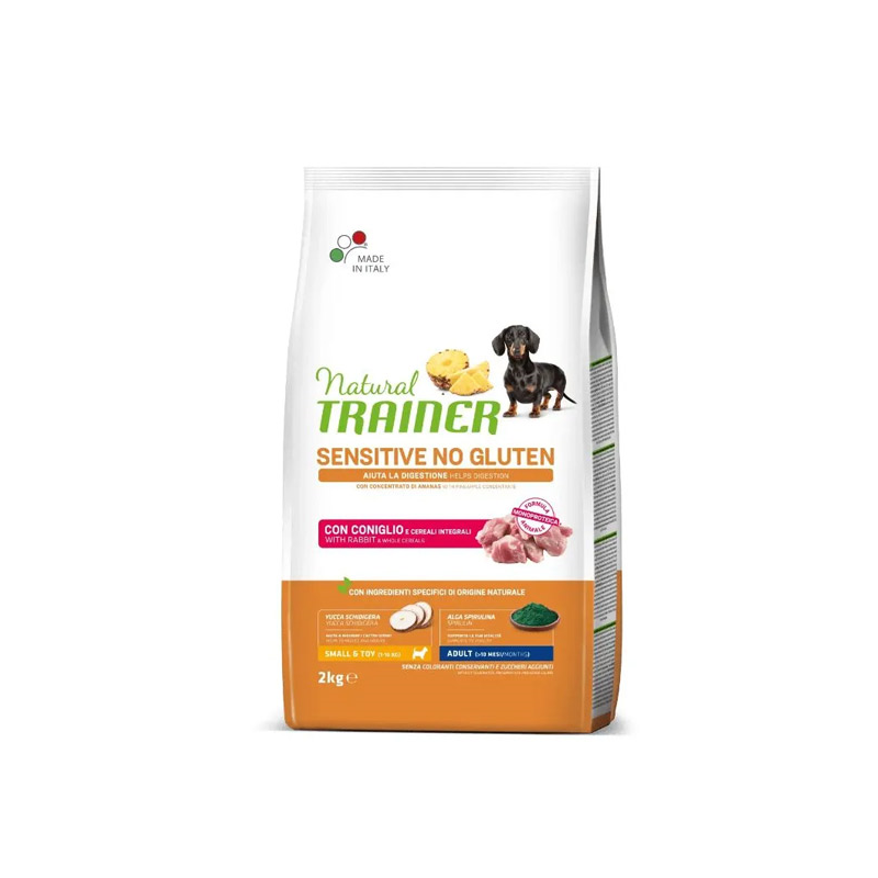 Natural Trainer Sensitive No Gluten maistas su triušiena mažų veislių šunims, 2 kg