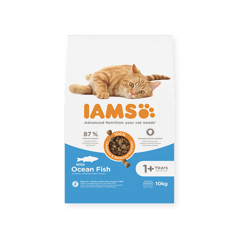 IAMS sausas maistas katėms su jūros žuvimi, 10 kg