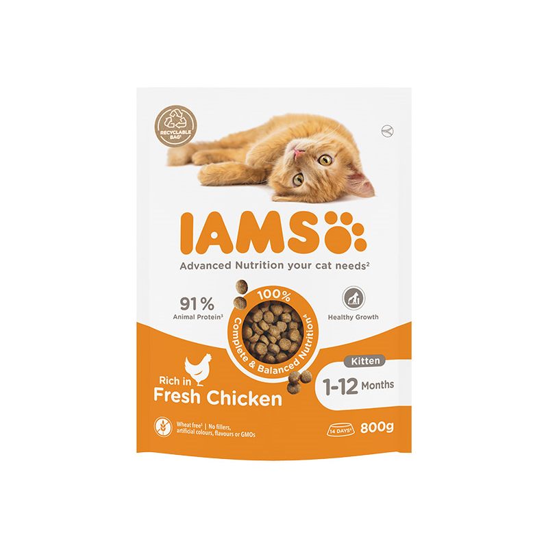 IAMS sausas maistas kačiukams su vištiena, 800 g