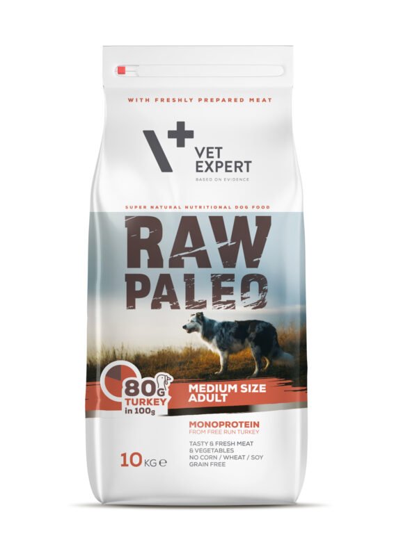 Raw Paleo Adult Medium sausas maistas šunims su kalakutiena 10 kg