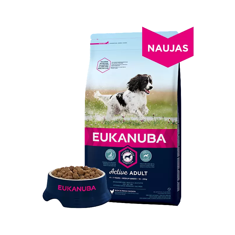 Eukanuba Medium Adult visavertis pašaras su vištiena 3kg