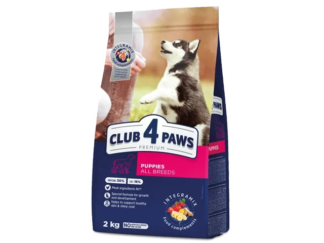 CLUB 4 PAWS Premium Visavertis sausas maistas visų veislių šuniukams su dideliu vištienos kiekiu 2 kg