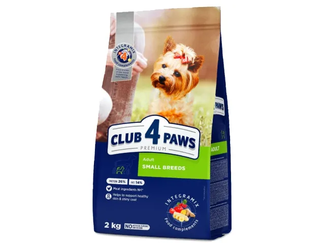 CLUB 4 PAWS Premium pilnavertis sausas pašaras suaugusiems mažos veislės šunims 2 kg