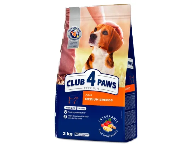 CLUB 4 PAWS Premium visavertis sausas ėdalas suaugusiems vidutinių veislių šunims 2 kg