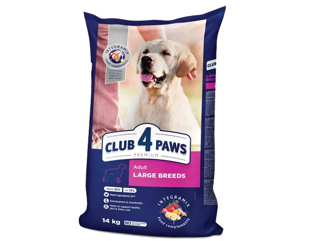 CLUB 4 PAWS Premium visavertis sausas ėdalas suaugusiems didelių veislių šunims 14 kg