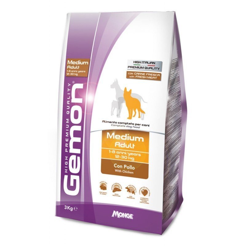 Gemon medium adult visavertis pašaras suaugusiems šunims su vištiena 3kg