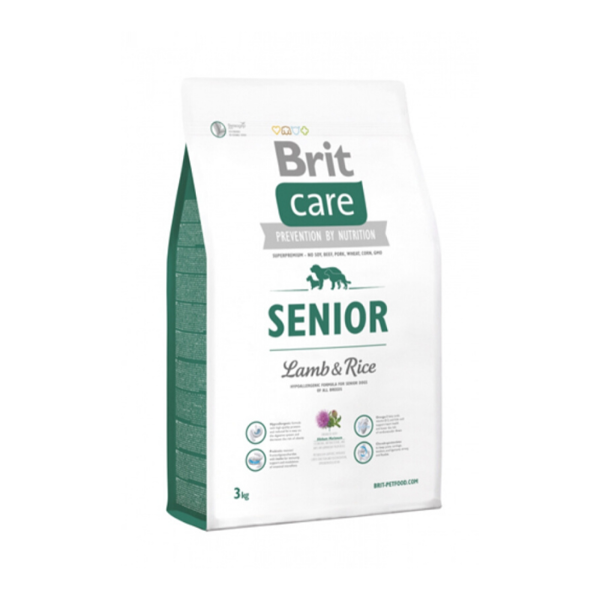 Brit Care Hypoallergenic Senior Lamb&Rice sausas maistas šunims su ėriena ir ryžiais 3 kg