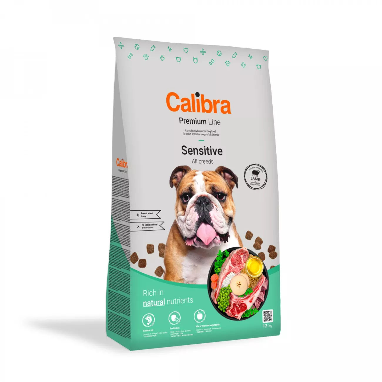 CALIBRA Dog Premium Line Sensitive sausas maistas jautrią virškinimo sistemą turintiems šunims su ėriena 12 kg