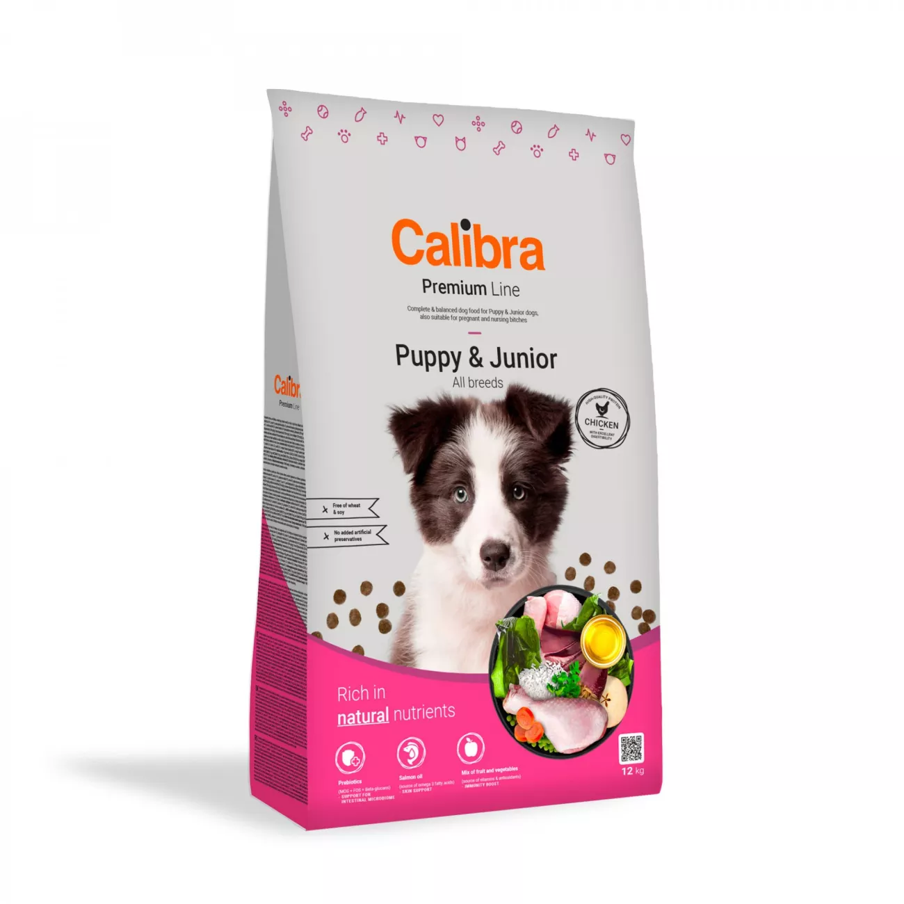 CALIBRA Dog Premium Line Puppy & Junior sausas pašaras jauniems šunims su vištiena 12 kg