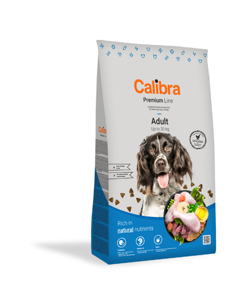 CALIBRA Dog Premium Line Adult sausas maistas suaugusiems šunims su vištiena 12 kg