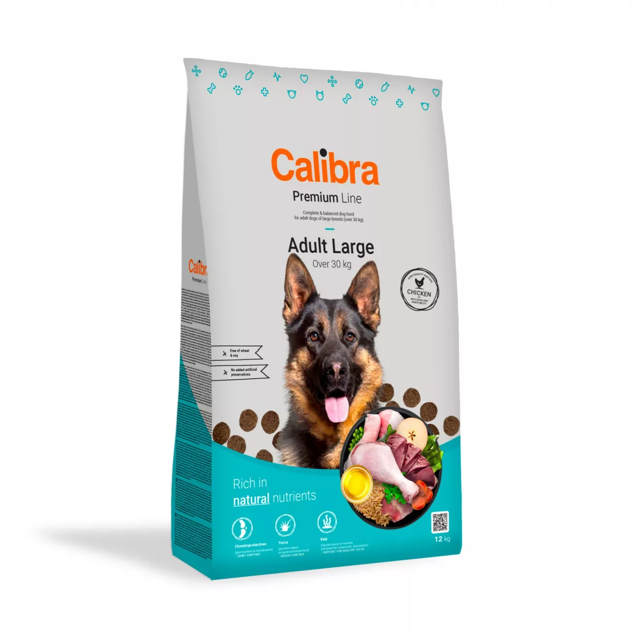 CALIBRA Dog Premium Line Adult Large sausas maistas suaugusiems didelių veislių šunims su vištiena 12 kg