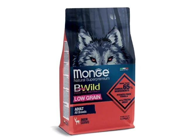 Monge BWild adult sausas pašaras (elniena) 2.5kg